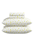 White with Lemon and Green Flowery Pattern