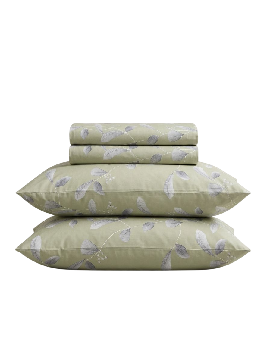 Green with Leafy Pattern