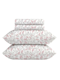 White with Blue and Pink Flowery Pattern
