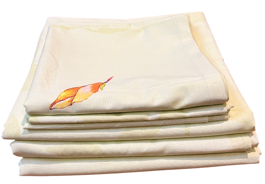 Lemon with Brown Flowery Pattern