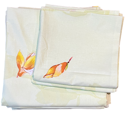 Lemon with Brown Flowery Pattern